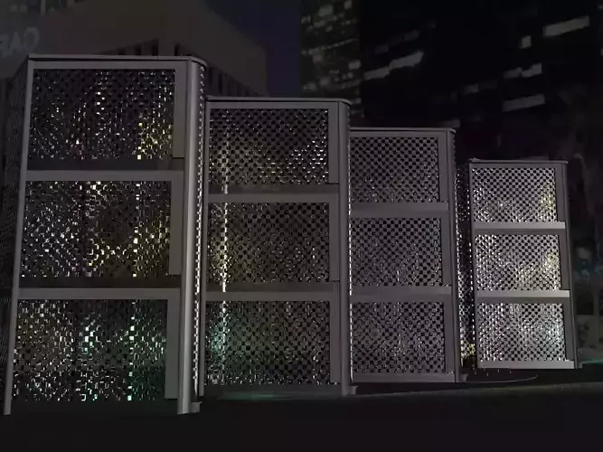 Low Poly Modern Glass Building Free low-poly 3D model