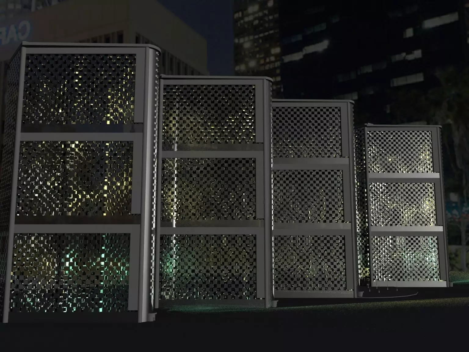 Low Poly Modern Glass Building Free low-poly 3D model_0