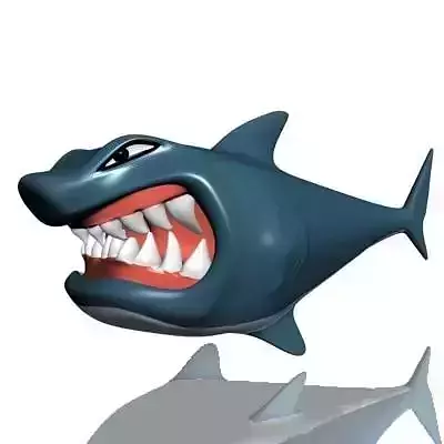 Hungry shark Low-poly 3D model