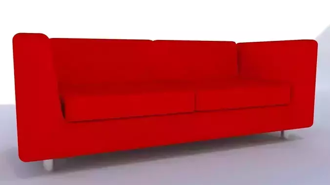 Modern Leather Sofa with Chrome Legs