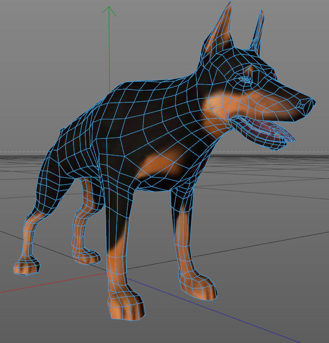 Doberman pinscher Low-poly 3D model_9