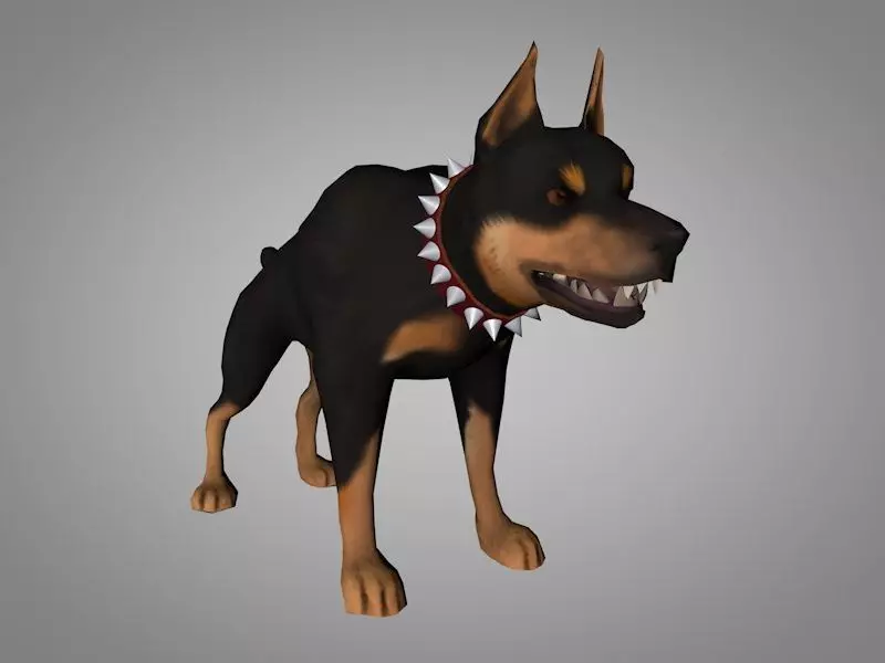 Doberman pinscher Low-poly 3D model_0
