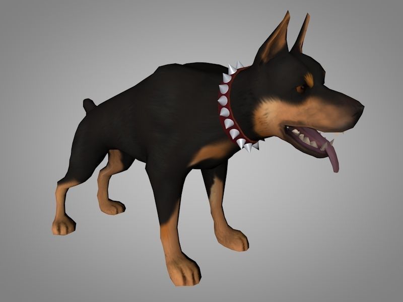 Doberman pinscher Low-poly 3D model_2