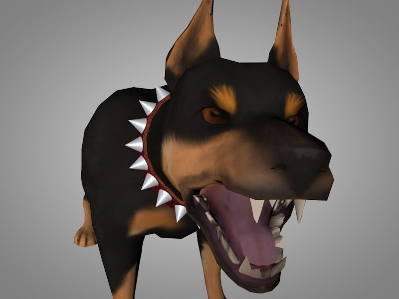 Doberman pinscher Low-poly 3D model_3