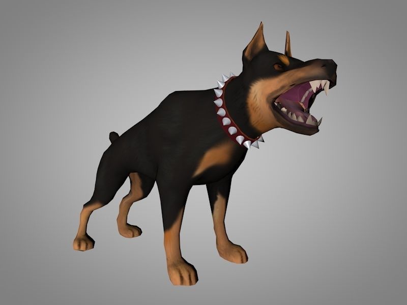 Doberman pinscher Low-poly 3D model_1