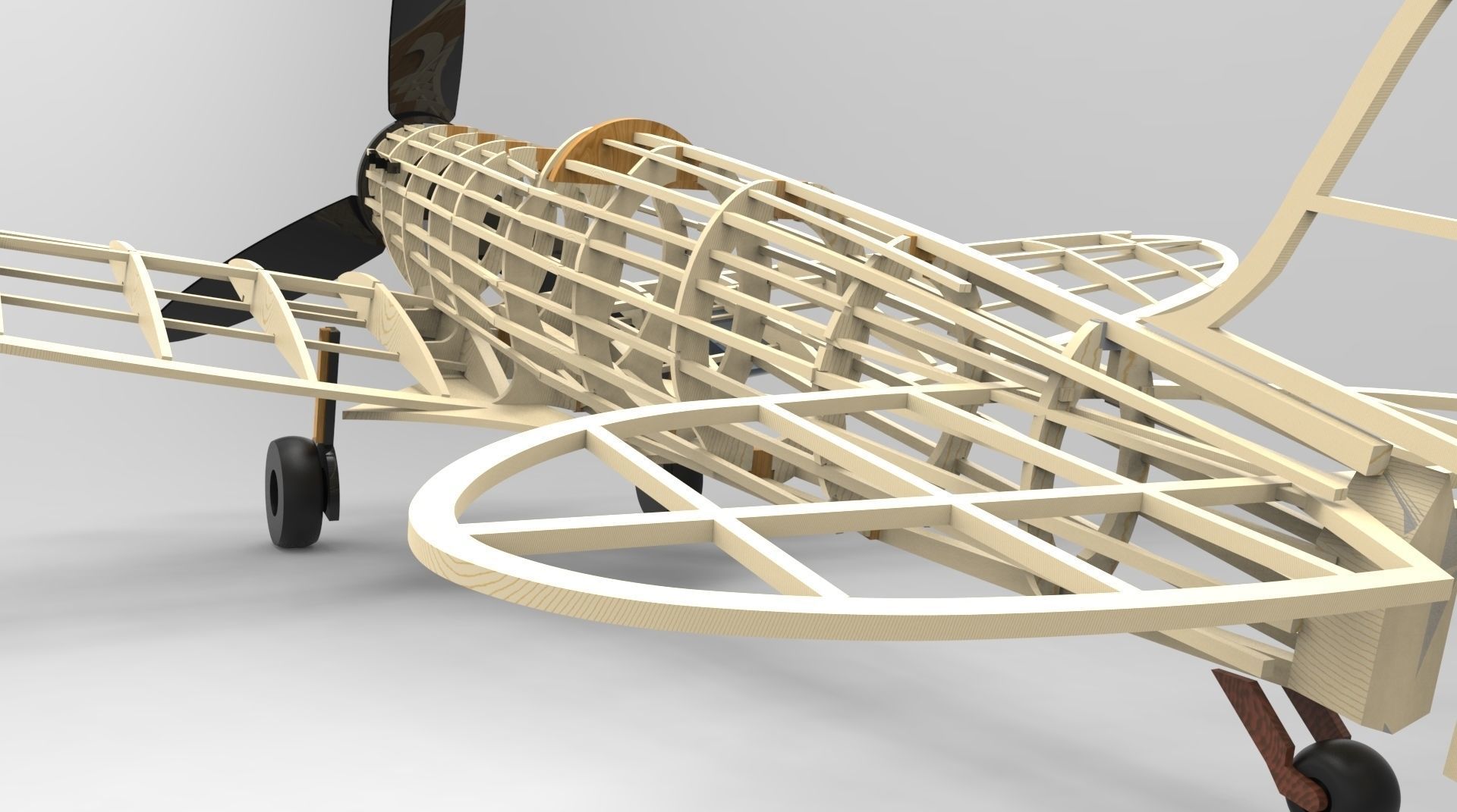 Model Spitfire fighter plane 3D model_2