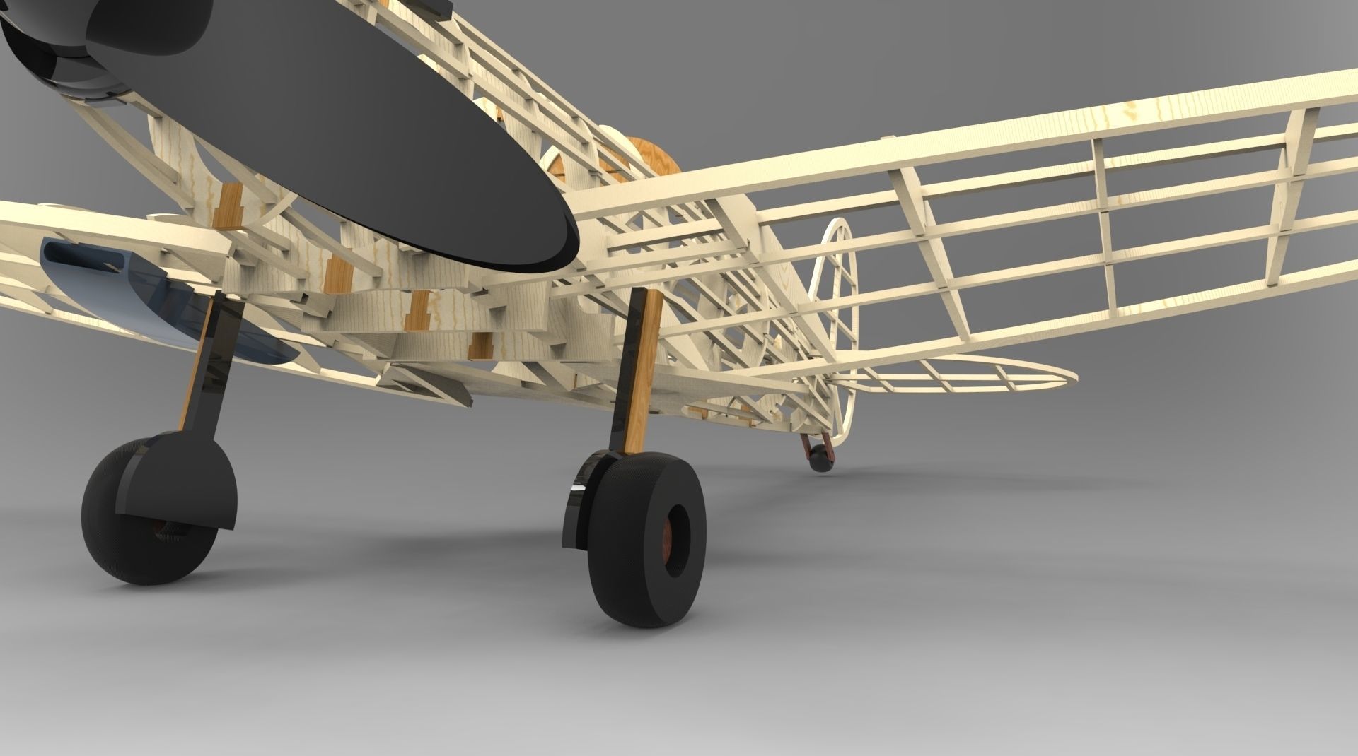 Model Spitfire fighter plane 3D model_3