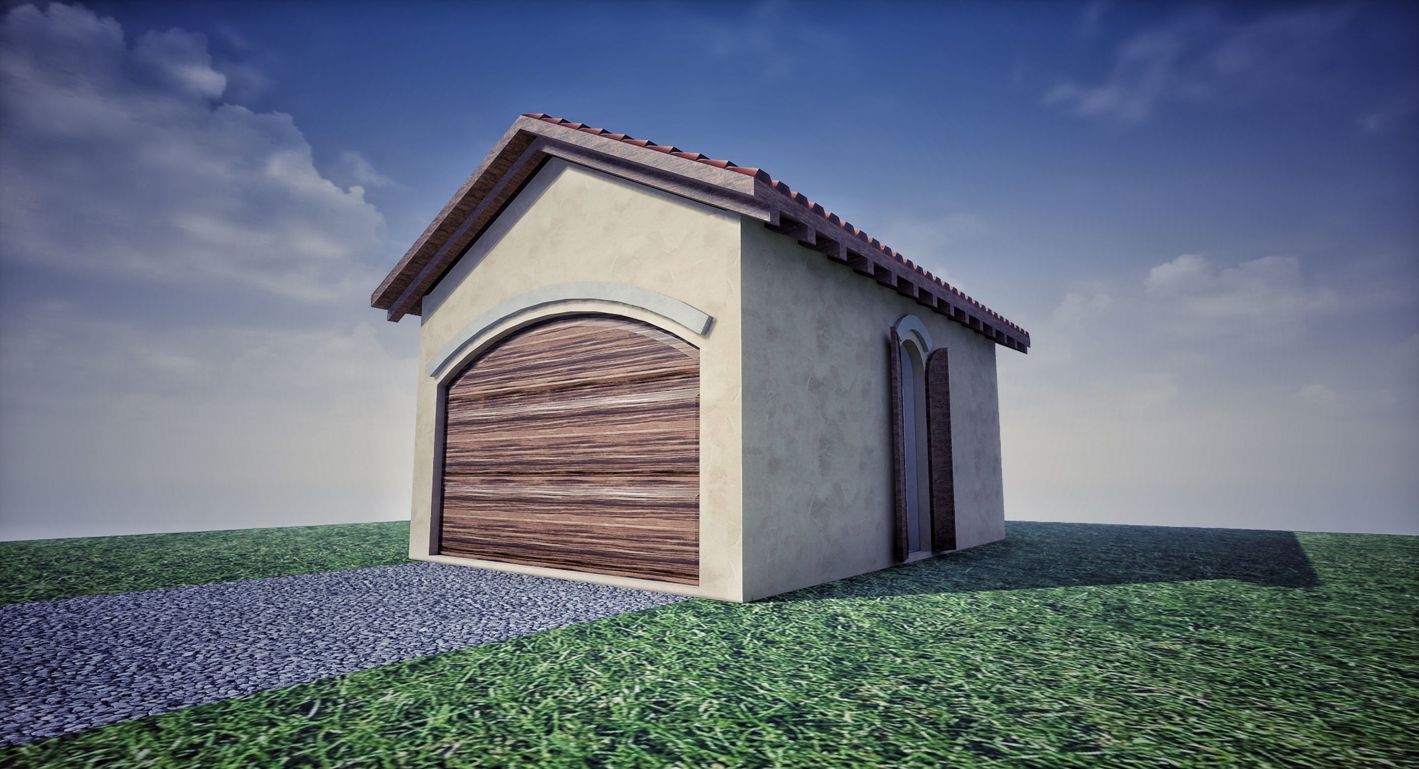 SHC Spanish Modern Garage 1 Free low-poly 3D model_0