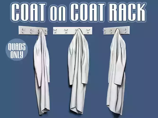Coat on coat rack 3D model