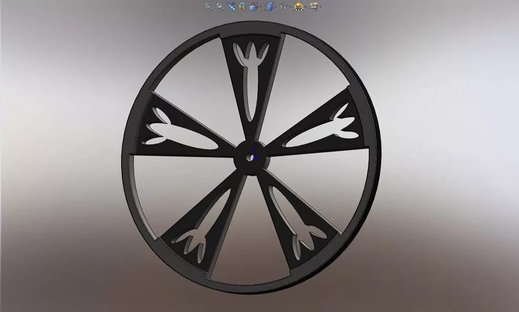 BoeBotWagonWheel-01 wheel with design Free 3D print model