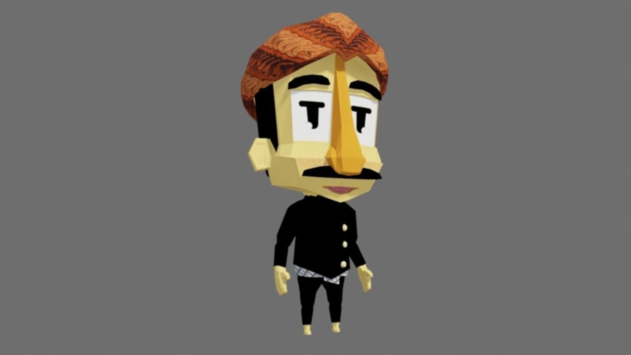 Peang Gaya Low-poly 3D model_2