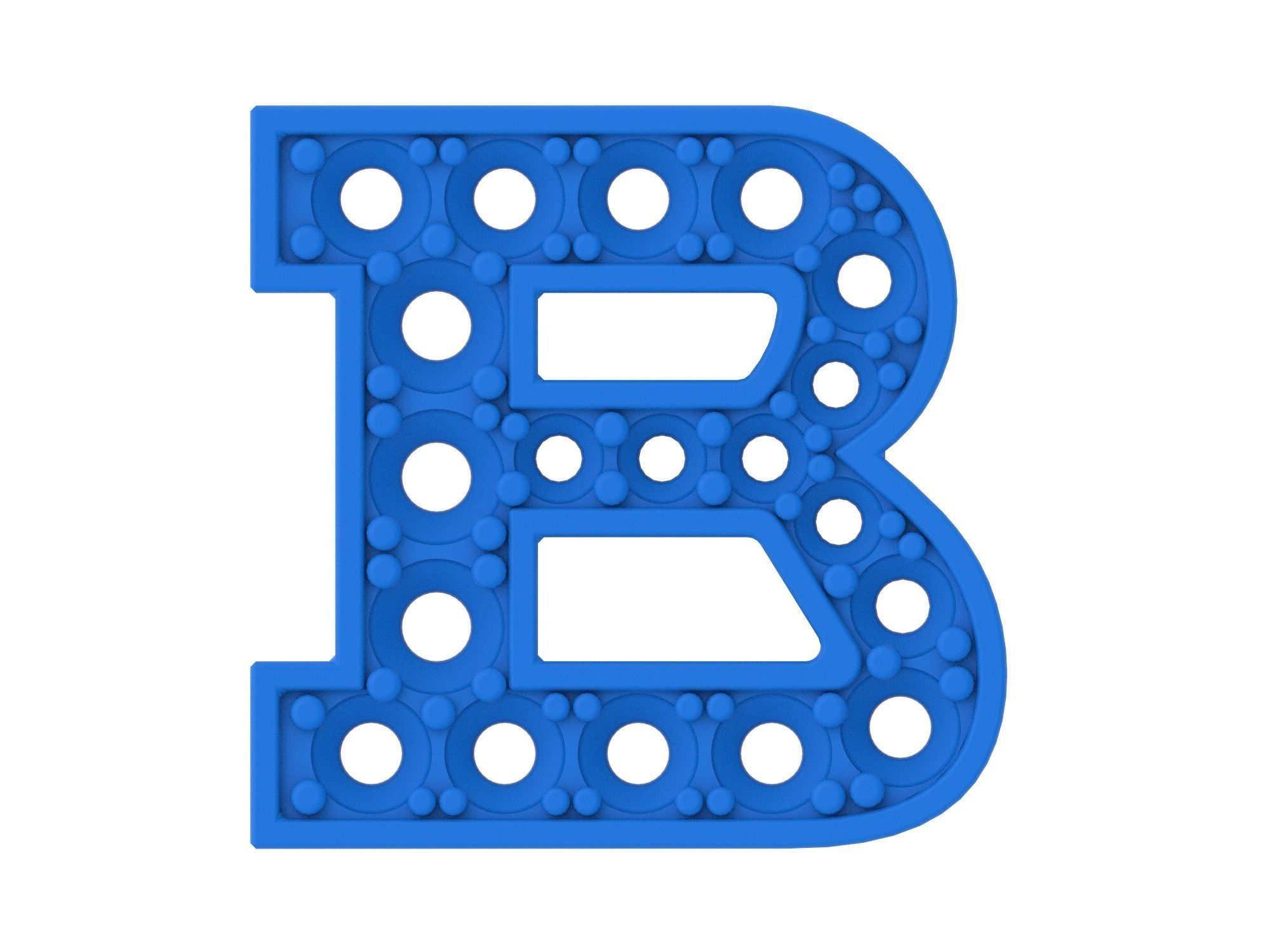 Letter B is made of diamonds 3D print model_2