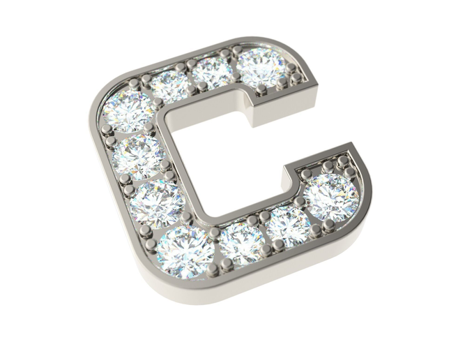 Letter C with diamonds