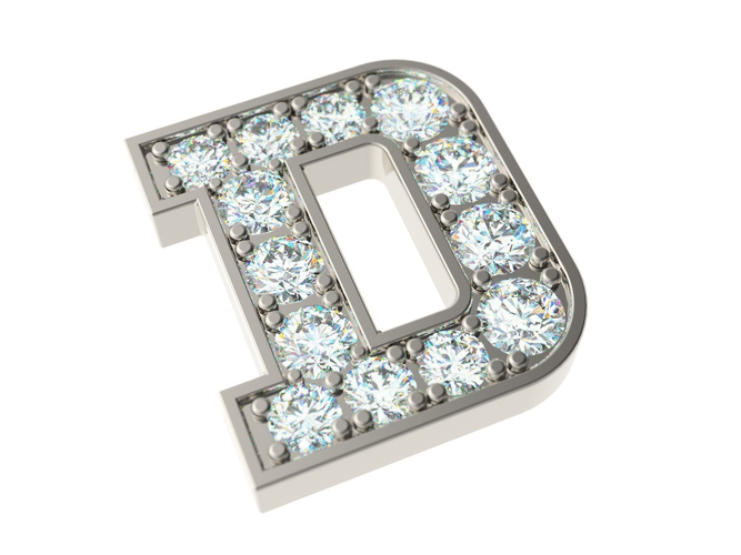 Letter D with diamonds