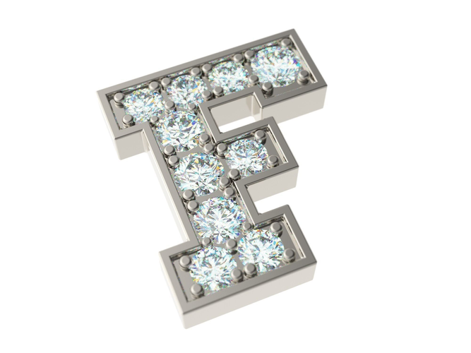 Letter F with diamonds