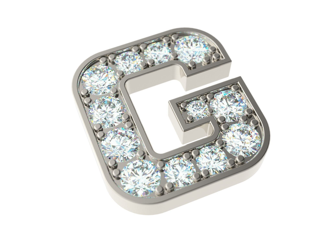Letter G with diamonds