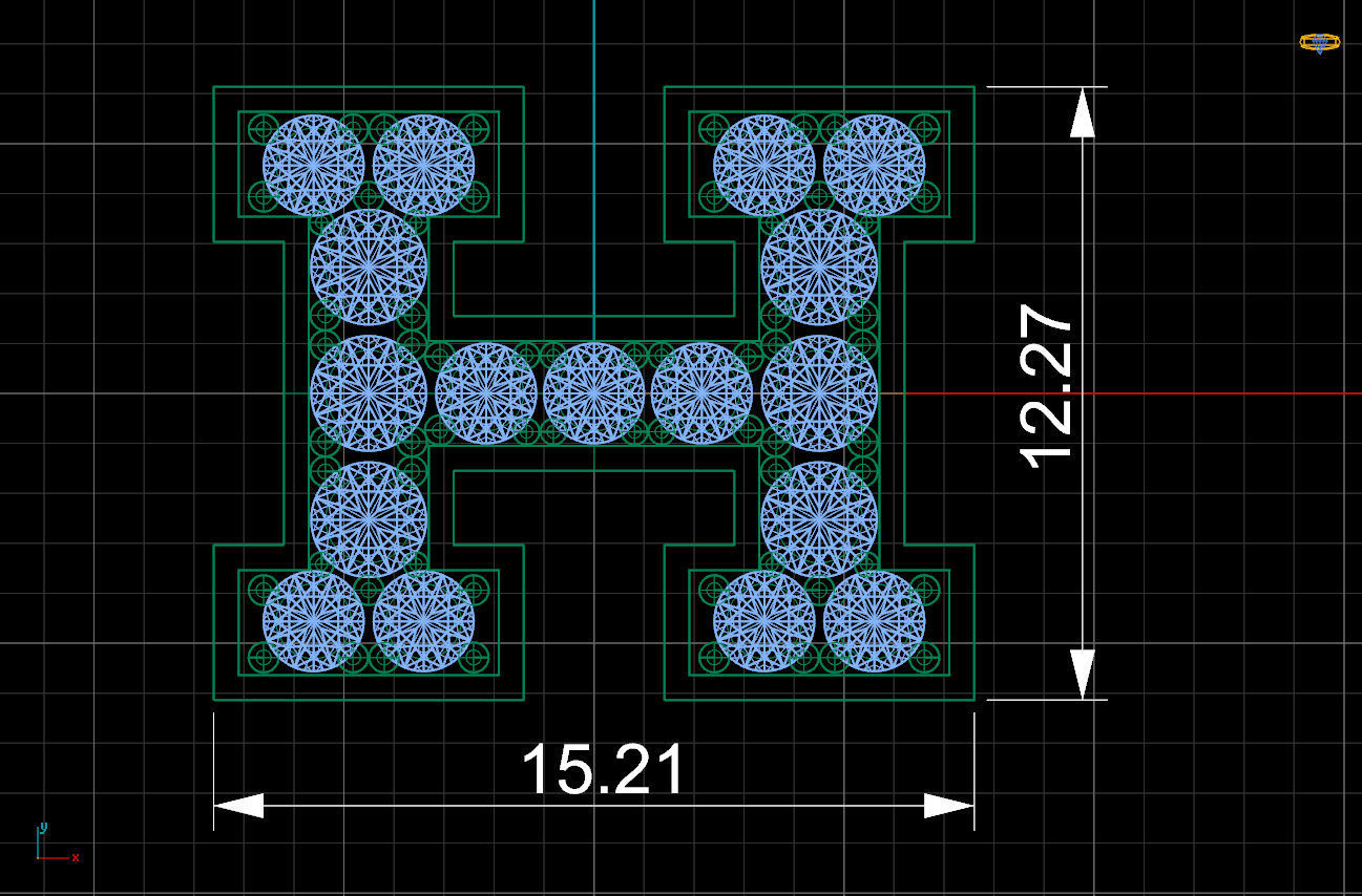 Letter H with diamonds 3D print model_4