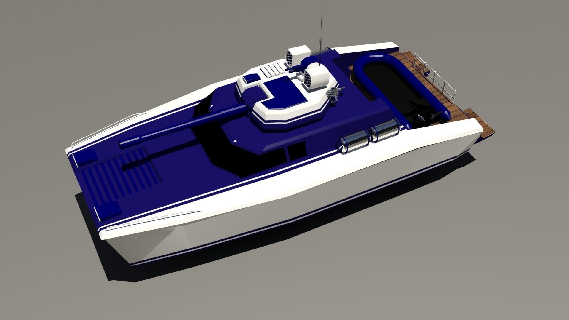 Boat Tank Low-poly 3D model_1