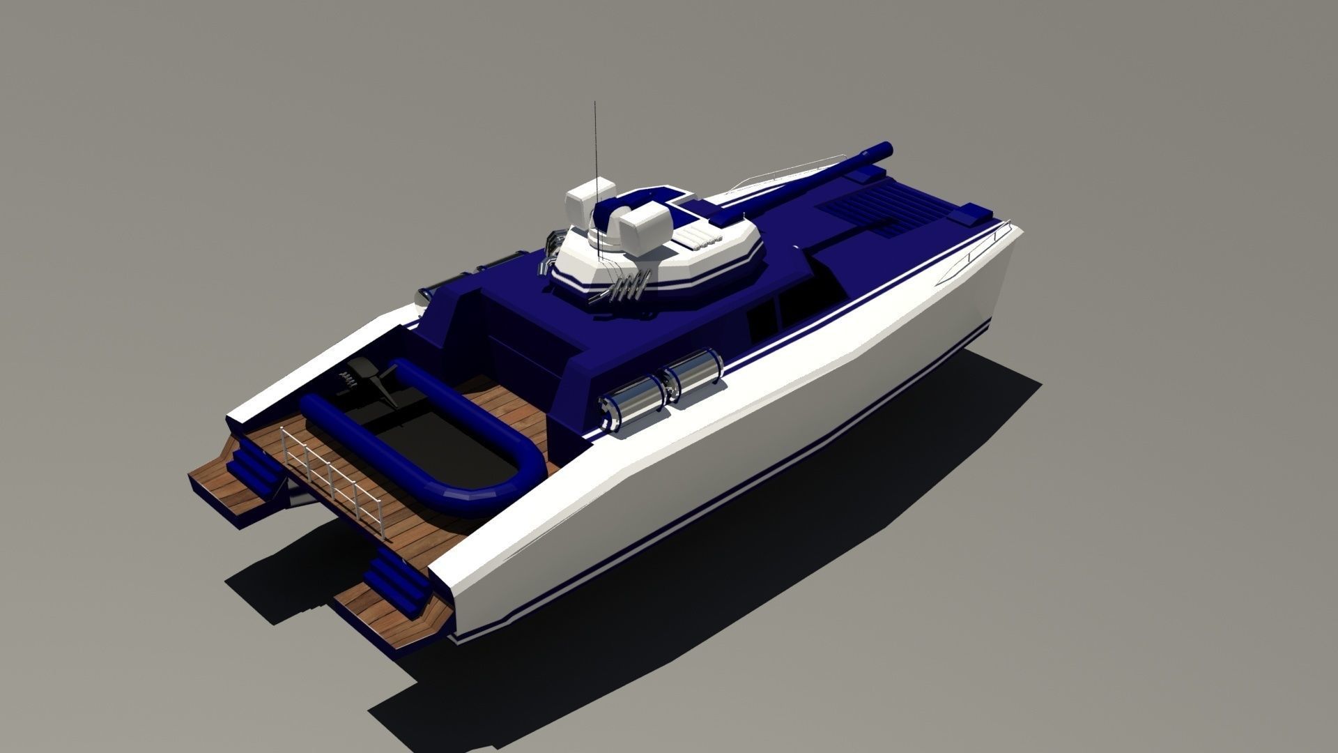 Boat Tank Low-poly 3D model_2