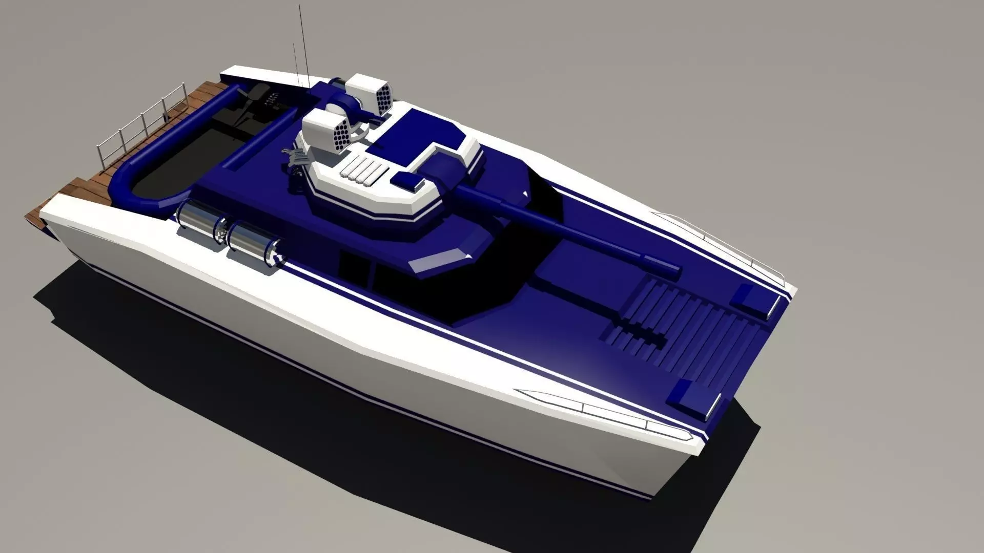 Boat Tank Low-poly 3D model_0