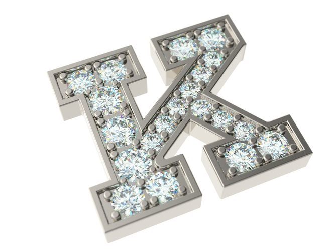 Letter K with diamonds
