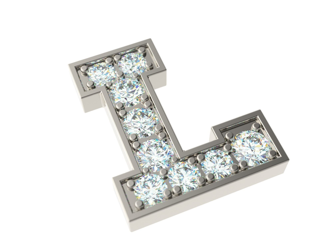 Letter L with diamonds