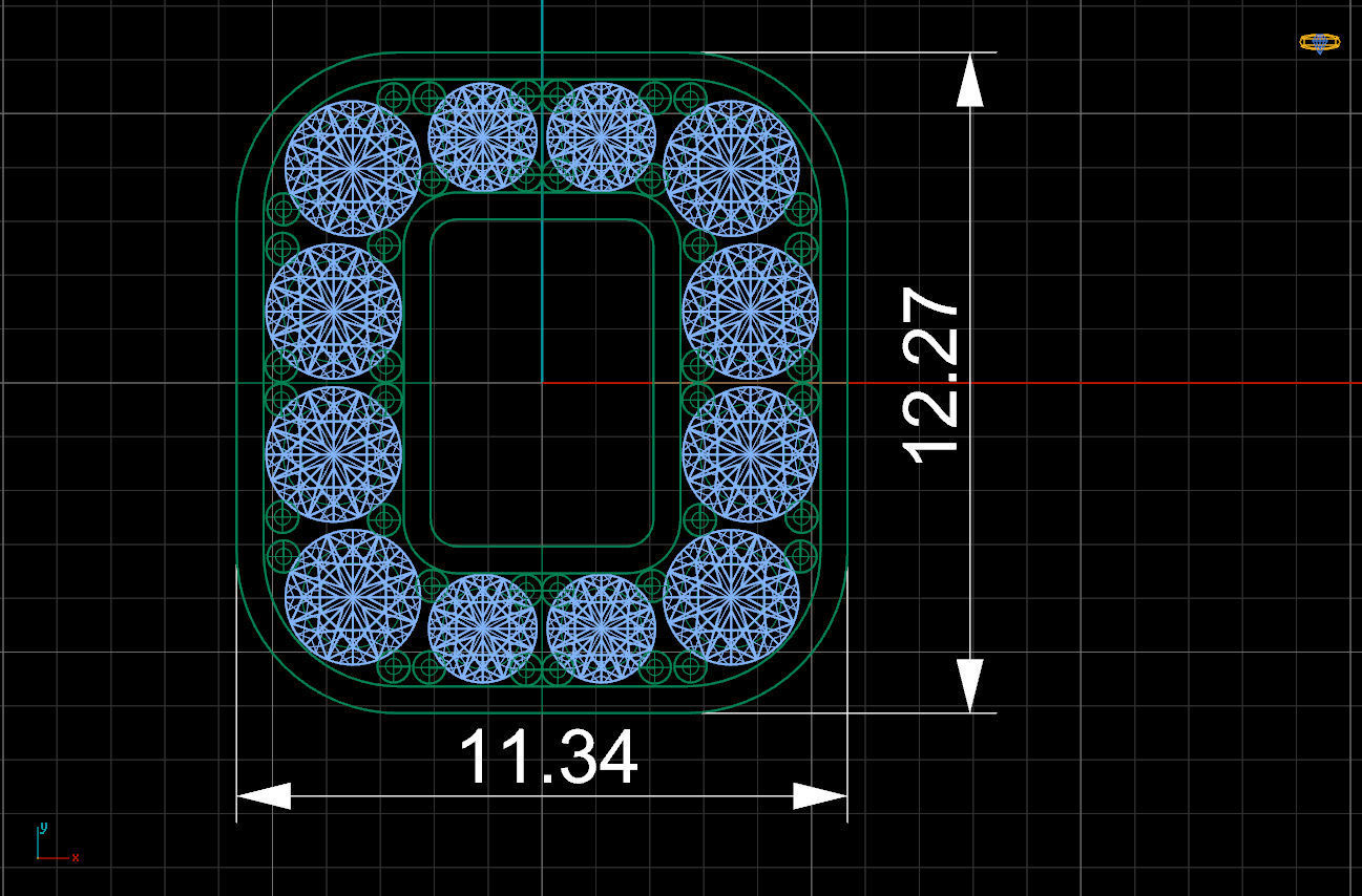 Letter O with diamonds 3D print model_4