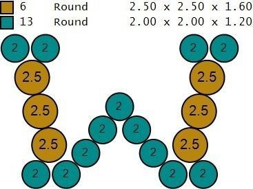 Letter W with diamonds 3D print model_3