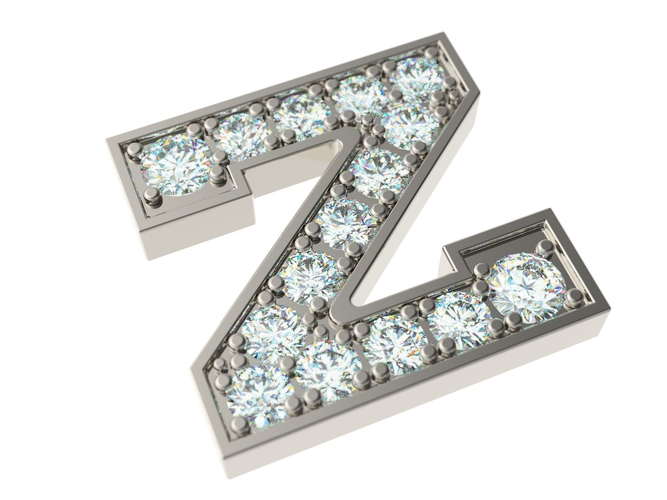 Letter Z with diamonds
