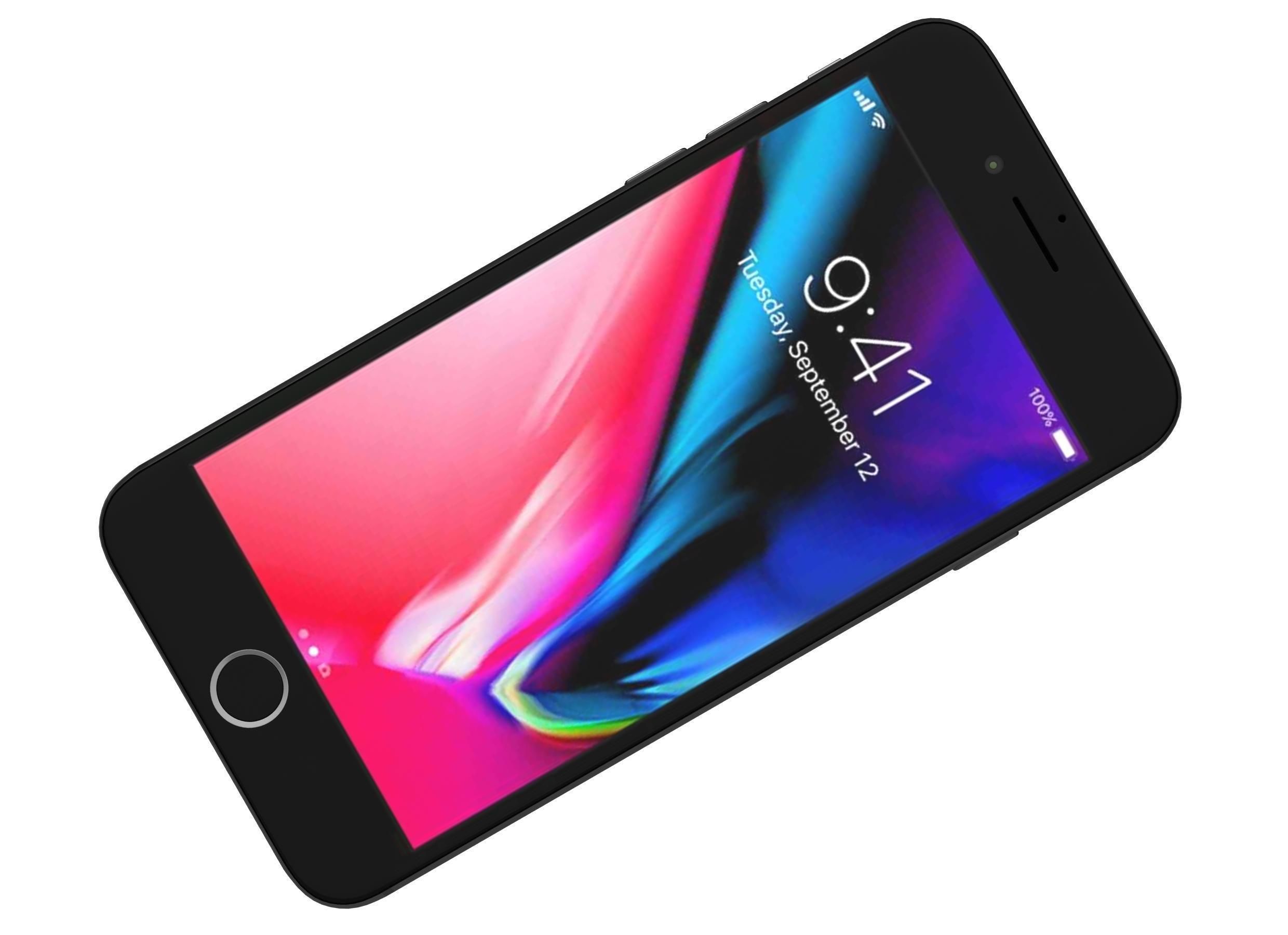 Apple iPhone 8 Space Gray 3D model_4