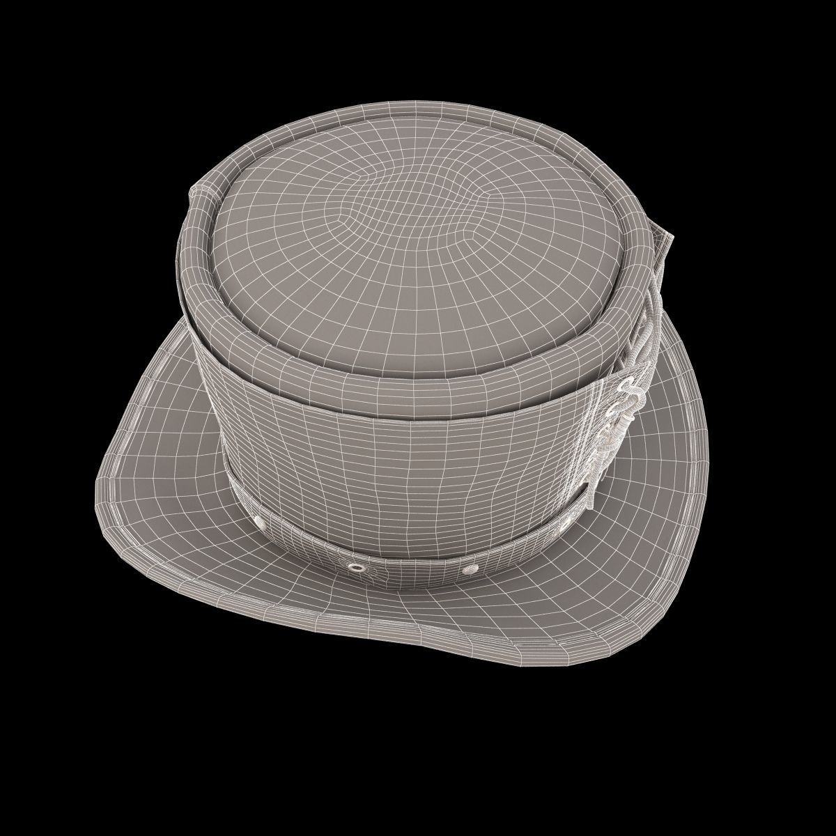 Vested Steampunk Top Hat 3D model_16