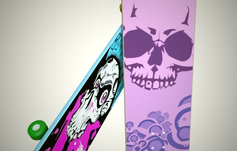 Skateboard design 3D model_8