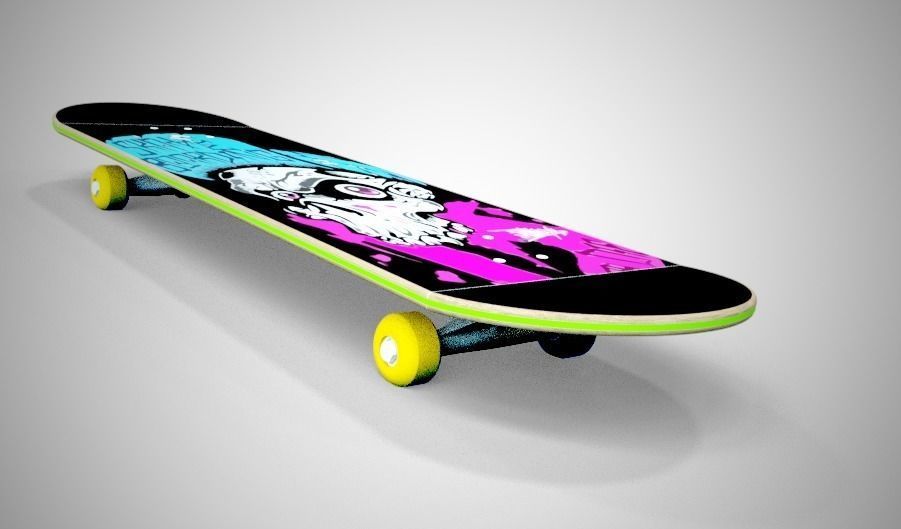 Skateboard design 3D model_0