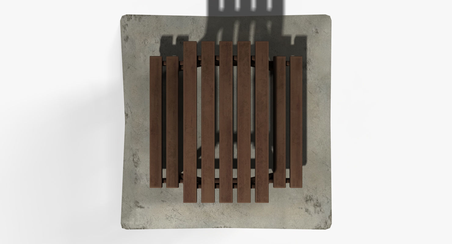 Picnic Table Low-poly 3D model_14