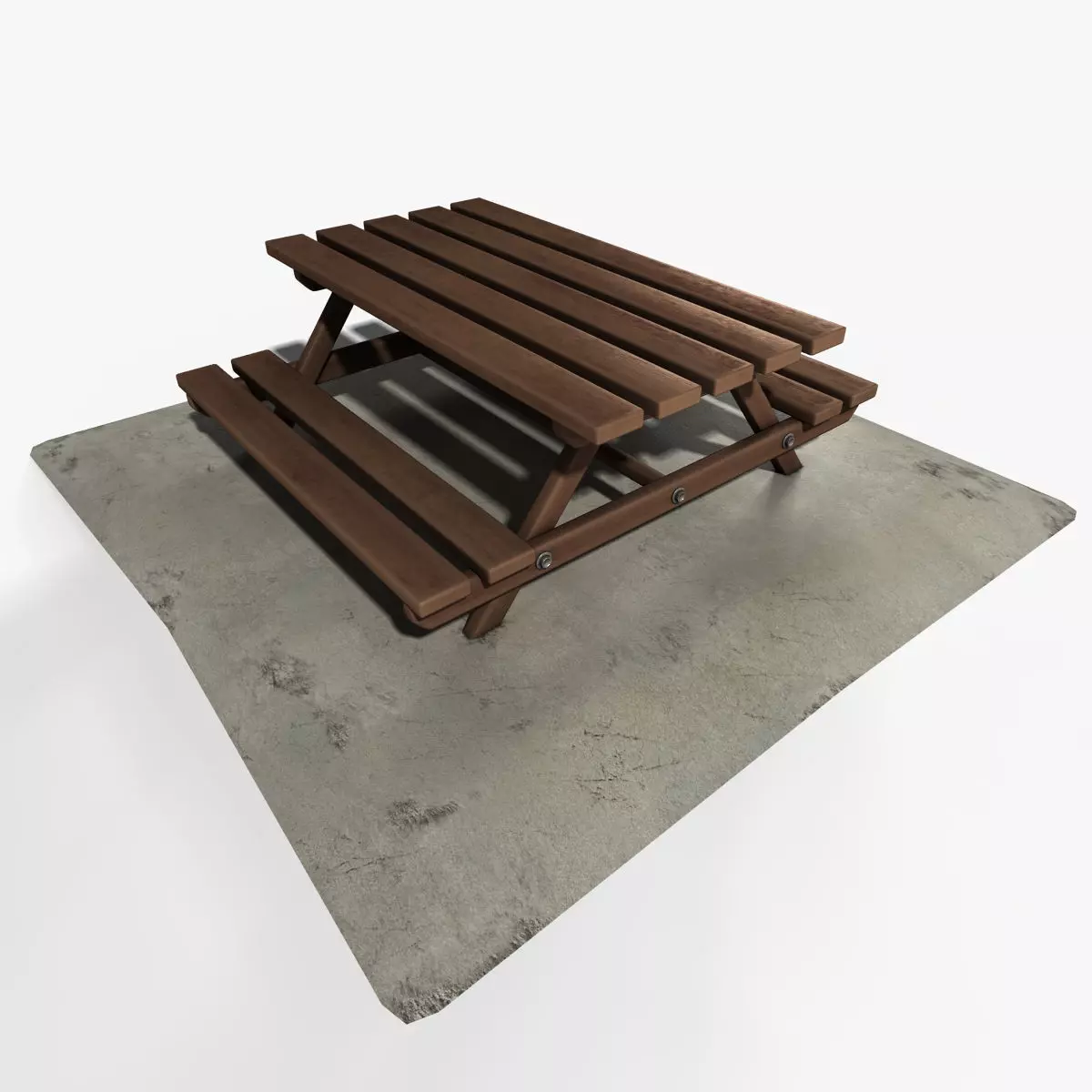 Picnic Table Low-poly 3D model_0