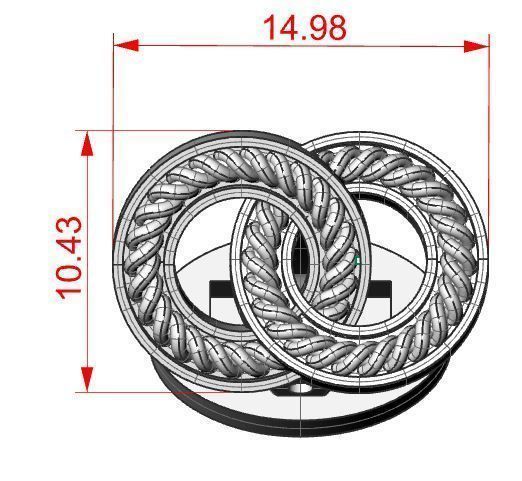 Cufflinks pair of silver 3D print model_7