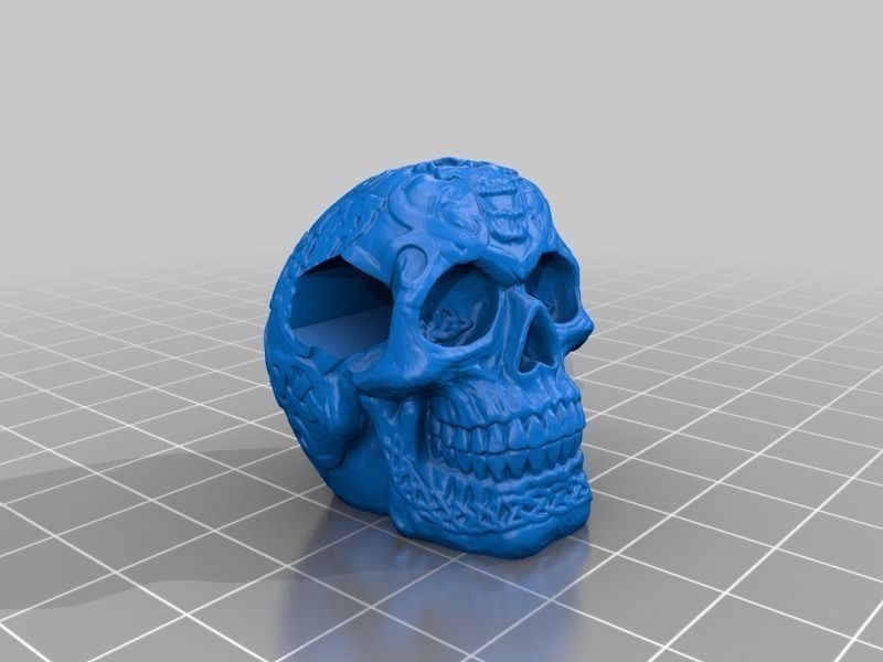 Celtic Skull Glowing Eyes Charm Free 3D print model_2