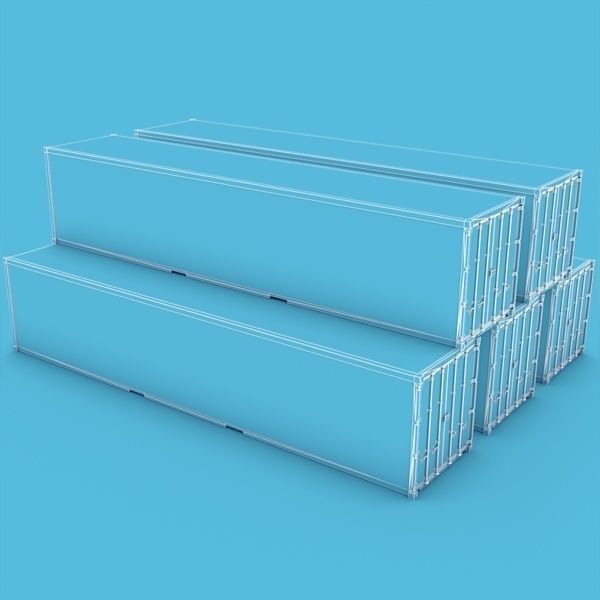 Container 40ft Low-poly 3D model_12