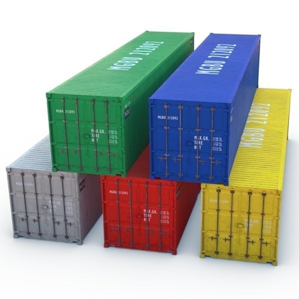 Container 40ft Low-poly 3D model_13