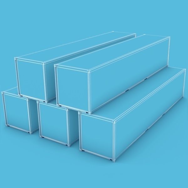 Container 40ft Low-poly 3D model_10