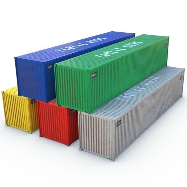 Container 40ft Low-poly 3D model_9