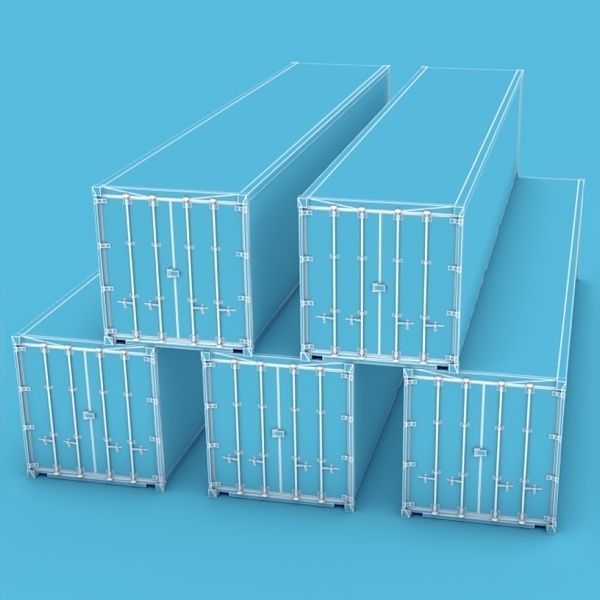 Container 40ft Low-poly 3D model_14