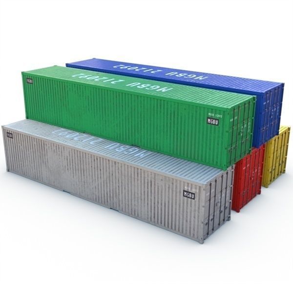 Container 40ft Low-poly 3D model_11