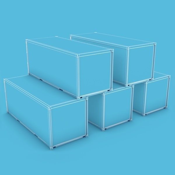 Container 20ft Low-poly 3D model_6