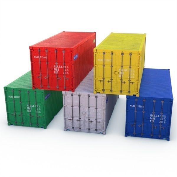 Container 20ft Low-poly 3D model_13