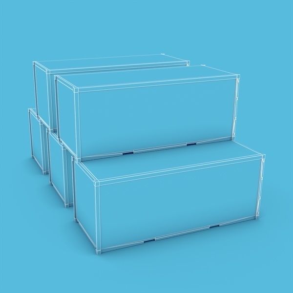 Container 20ft Low-poly 3D model_12