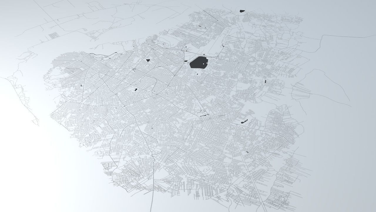 Asuncion Road Network and Streets 3D model_1