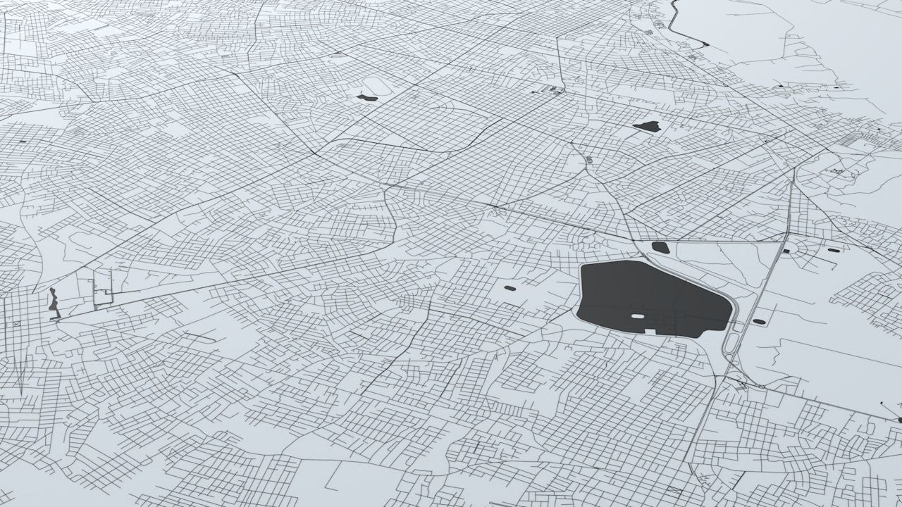 Asuncion Road Network and Streets 3D model_5