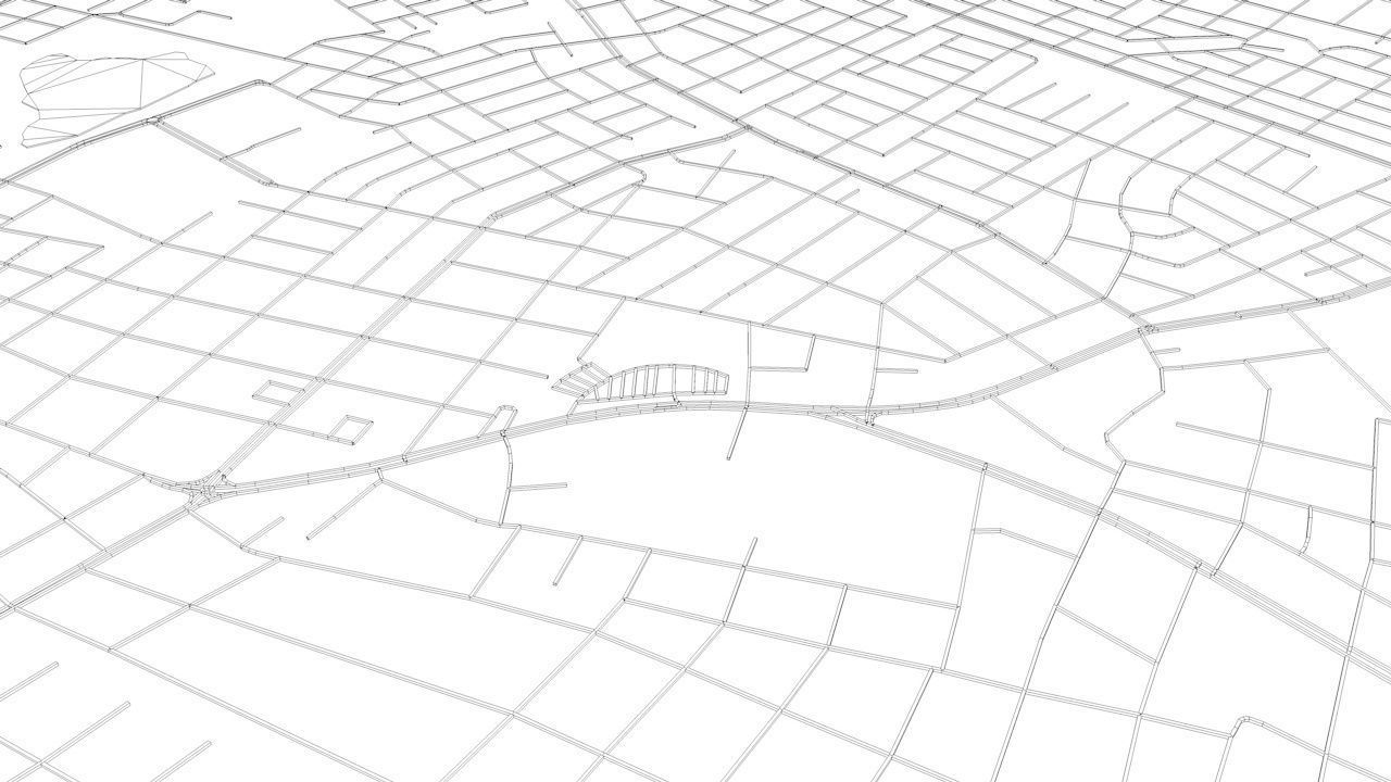 Asuncion Road Network and Streets 3D model_9