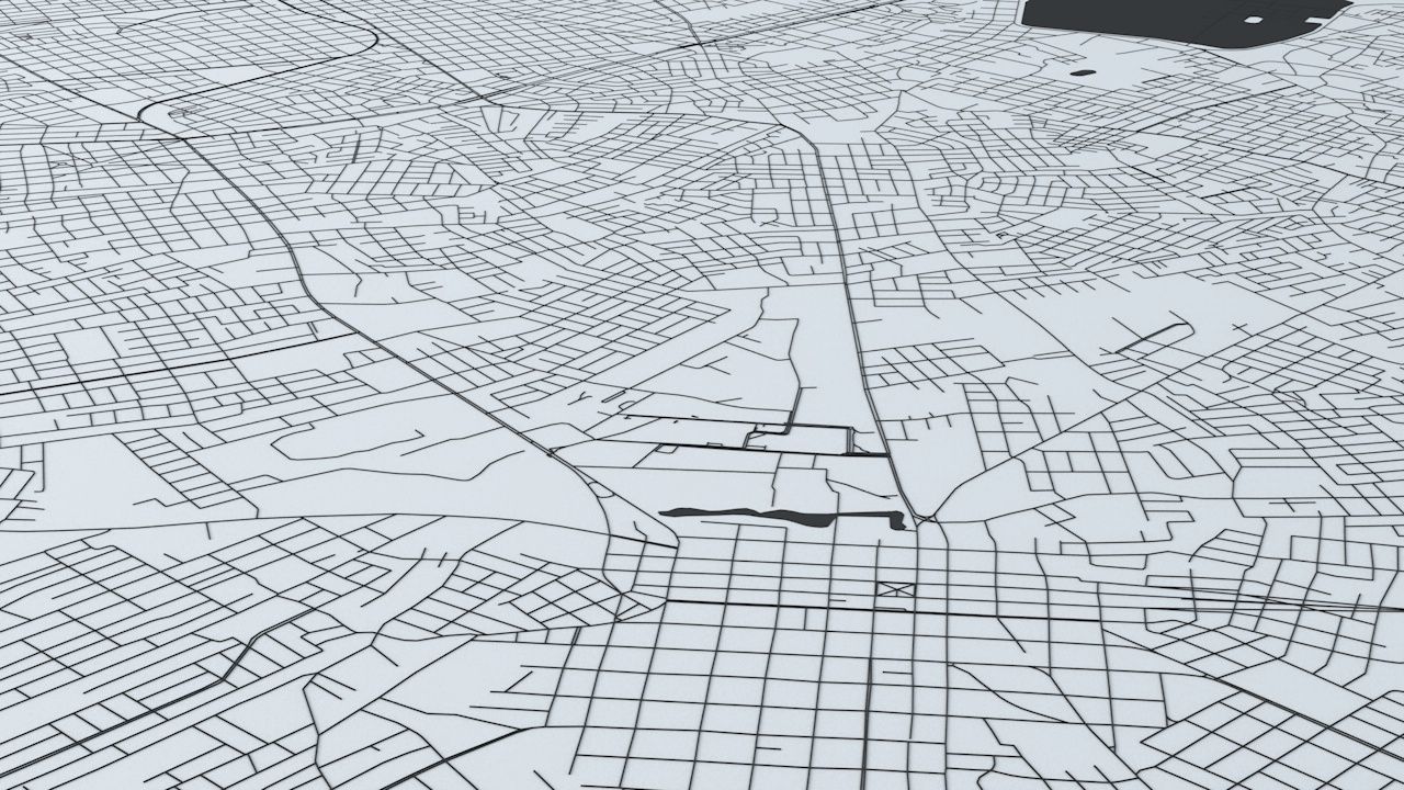 Asuncion Road Network and Streets 3D model_3